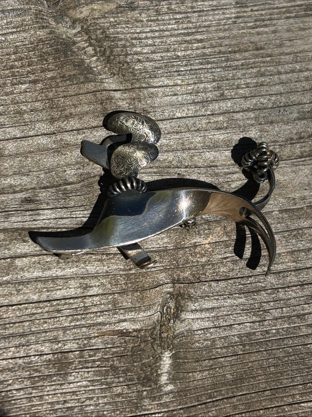 Vintage Sterling Silver Poodle Dog Figural Brooch